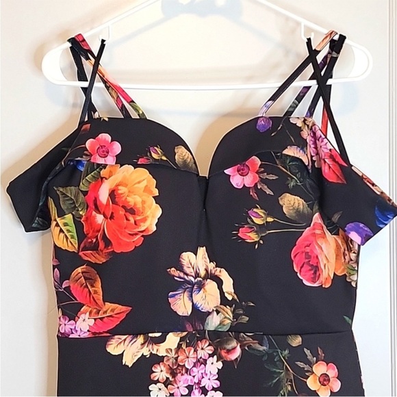 NWT PREMIER AMOUR OFF THE SHOULDER DRESS FLORAL SIZE 8 Fall floral - Picture 14 of 14